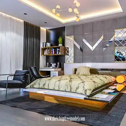 Modern Stylish Bedroom Free Model